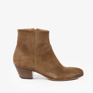 Woman by Common Projects Suede Tobacco Brown Zip Ankle Boots